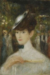 Femme En Buste A L'eventail by Georges Bottini