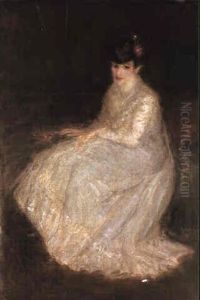 Jeune Femme A La Rose Rouge by Georges Bottini