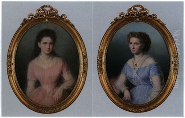 Portrait Eines Madchens Mit Percollier (+ Portrait Einer Jungen Dame Mit Medaillonanhanger, Smaller; Pair) - view 1