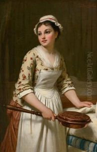 Jeune Femme A La Bassinoire by Pierre Francois Bouchard
