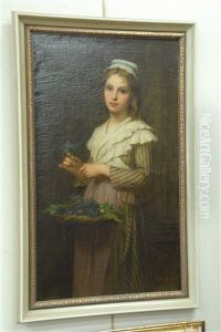 Young Maiden With Basket Of Flowers