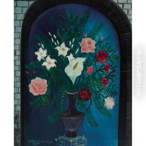 Bouquet De Fleurs, Fond Bleu - view 1