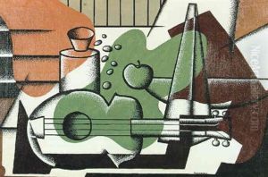 Still Life With A Guitar, A Metronome, An Apple And Other Objects by Suzanne Bouchard