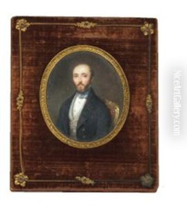 Un Homme Barbu, De Trois Quart Face, Au Gilet Ecossais by Etienne Bouchardy