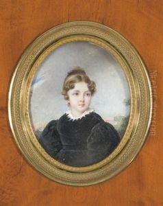 Portrait De Laure Louise Buthiau En Robe Noire Et Col En Dentelle