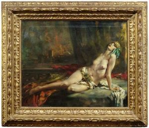 Aufgestutzte Odaliske Im Interieur by Arnulf De Bouche
