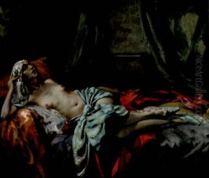 Akte Einer Bajadere In Reizvoller Korperlichkeit Auf Dem Diwan by Arnulf De Bouche