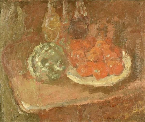 Nature Morte A L'artichaut Et Oranges - view 1