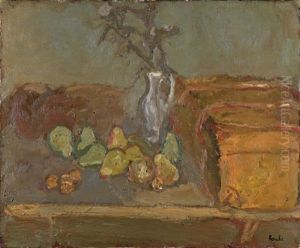 Noix, Poires, Fleurs Et Valise