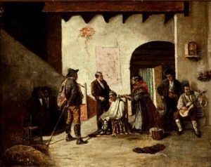 "pelando En El Patio". by Leonardo Alenza Y Nieto