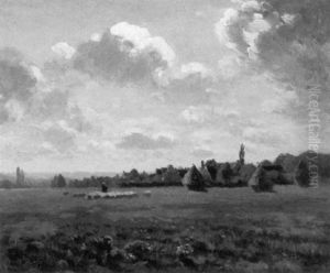 Berger Et Son Troupeau Pres Du Village Berger Et Son Troupeau Pres Du Village
