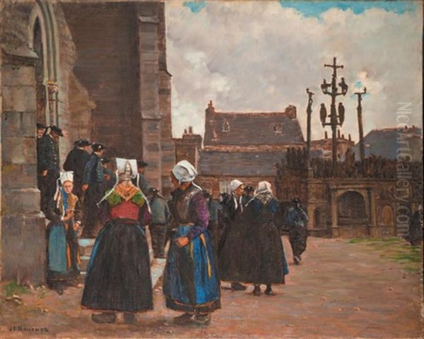 Plougastel, La Sortie De L'eglise - view 1