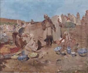Marche A La Porte De La Ville by Joseph Felix Bouchor