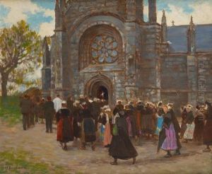 L'heure Des Vepres (bretagne) by Joseph Felix Bouchor
