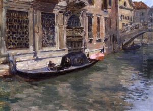 La Gondole A Venise by Joseph Felix Bouchor