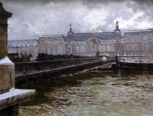 Paris, Le Pont Des Saints-peres Devant Le Louvre