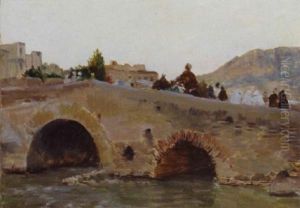 Caravane Traversant Le Vieux Pont