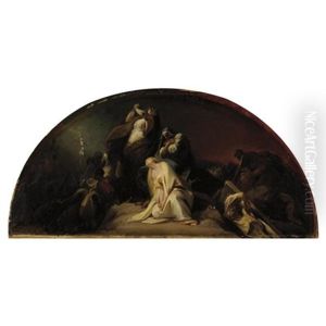 Marie Madeleine Au Pied De La Croix (study) by Francois Bouchot