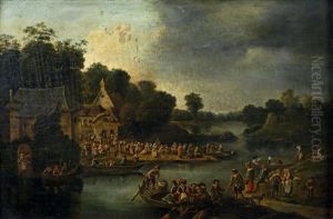 L'embarquement Pour La Kermesse Villageoise (in 2 Parts) by Adriaen Frans Boudewyns the Elder