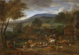 Weite Landschaft Mit Bauerlicher Staffage