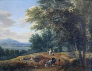 Scene Pastorale Dans Un Paysage De Clairiere by Adriaen Frans Boudewyns the Elder