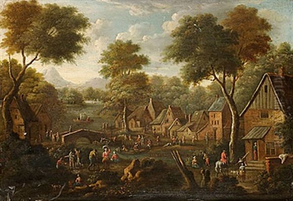 Landskap Med Byggnader Och Figurer - view 1