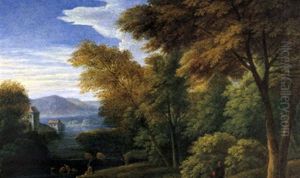 Waldlandschaft Mit Gewasser Und Figurenstaffage (collab. W/peeter Bout)