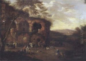 Cavaliers Dans Un Paysage Aux Ruines Cavaliers Dans Un Paysage Aux Ruines