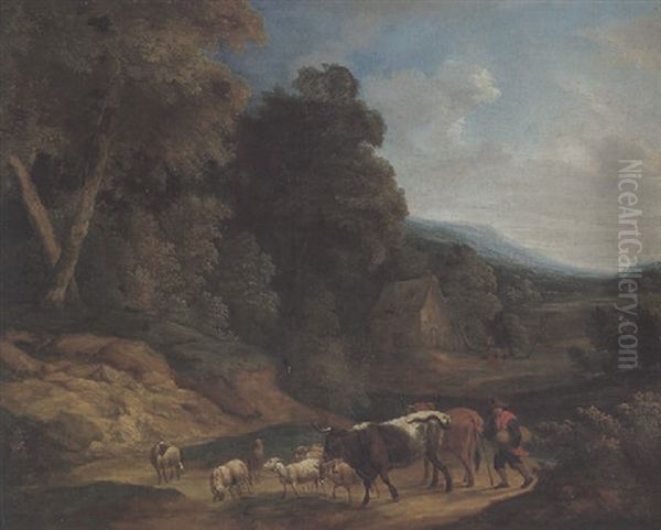 Waldlandschaft Mit Herdenzug - view 1