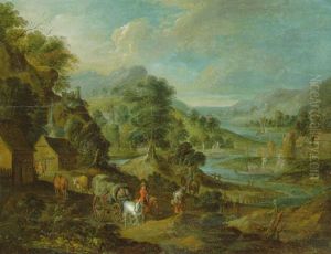 Travellers In Rocky River Landscapes