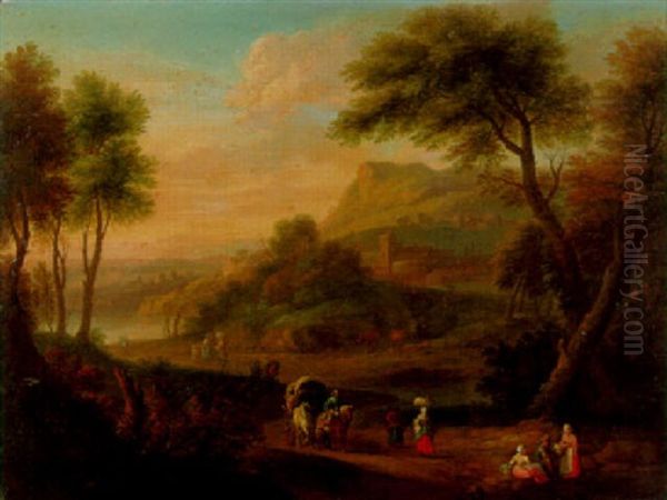 Mountainous Landscape With Peasants And Travellers On A Path - view 1