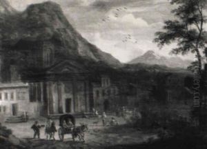 Dorf Im Gebirge Mit Reisenden by Adriaen Frans Boudewyns the Elder