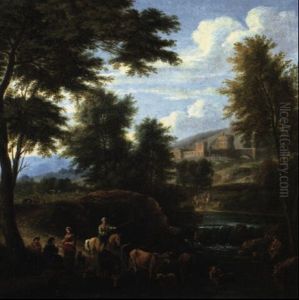 Le Passage Du Gue by Adriaen Frans Boudewyns the Elder