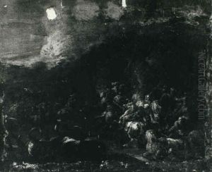Horseman At Night by Adriaen Frans Boudewyns the Elder