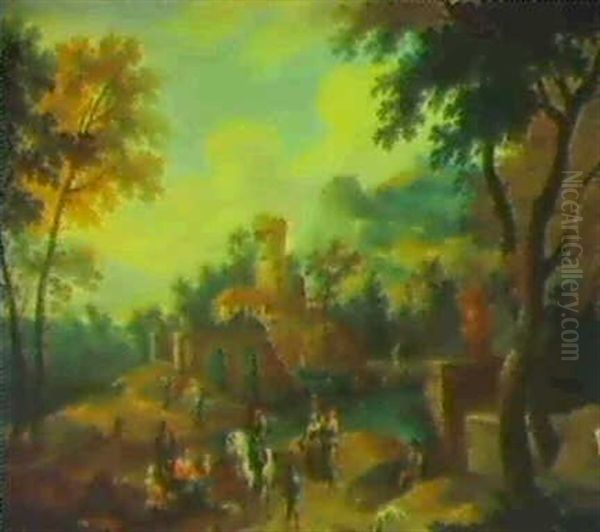 River Landscape With Figures - view 1
