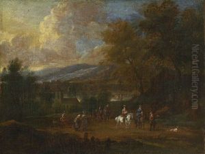 Baumlandschaft Mit Figurenstaffage Baumlandschaft Mit Figurenstaffage