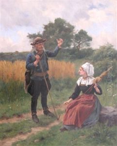 Conversation En Campagne by Edouard-Louis Boudier