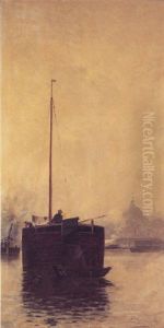 Peniche Remontant La Seine by Edouard-Louis Boudier