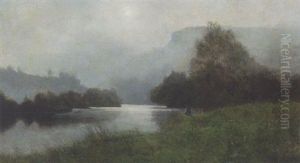 Angler Am Fluss by Leon Boudot