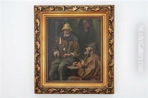 Two Fishermen Playing Cards - view 1