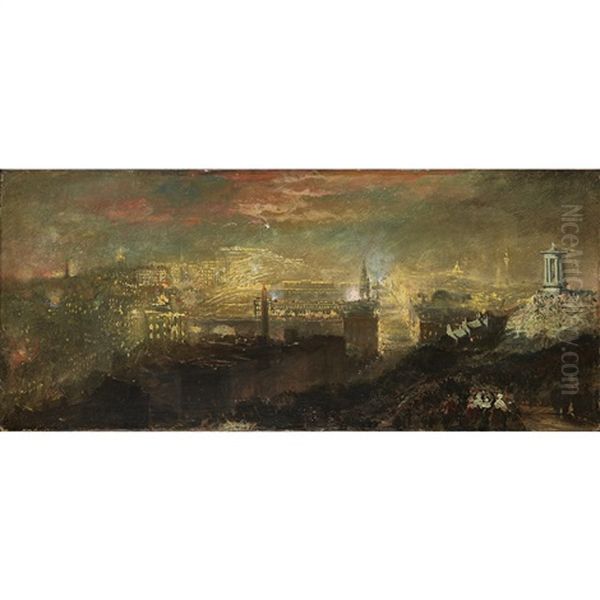 Fireworks Over Edinburgh 10th March 1863 - view 1