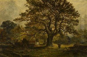 Wood Cutters, Cadzow Forest by Samuel Bough
