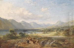 Hochlandrinder Vor Einer Weiten Seelandschaft Hochlandrinder Vor Einer Weiten Seelandschaft