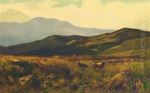 Schottisches Hochmoor Mit Rindern An Einem Spatsommerabend by Samuel Bough