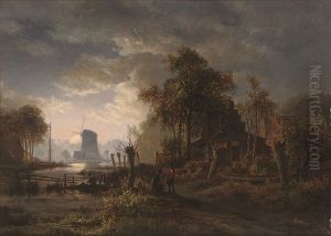 Fishing At Sunset by Samuel Bough
