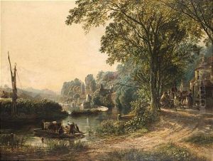 The Inn At Hanham Ferry Near Bristol by Samuel Bough