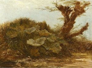 Study A Butter Burr And A Pollarded Willow by Samuel Bough