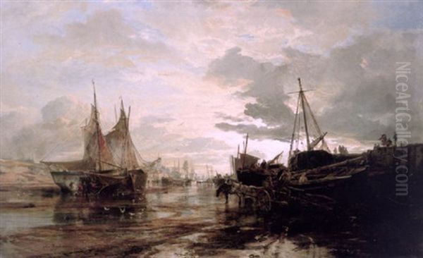 Beached Fishing Vessels In An Estuary - view 1