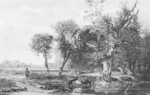 Cattle Watering by Samuel Bough