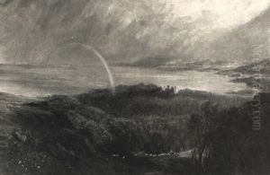 A Prospect Of Edinburgh From Above Barnbougle Castle, Dalment Estate by Samuel Bough